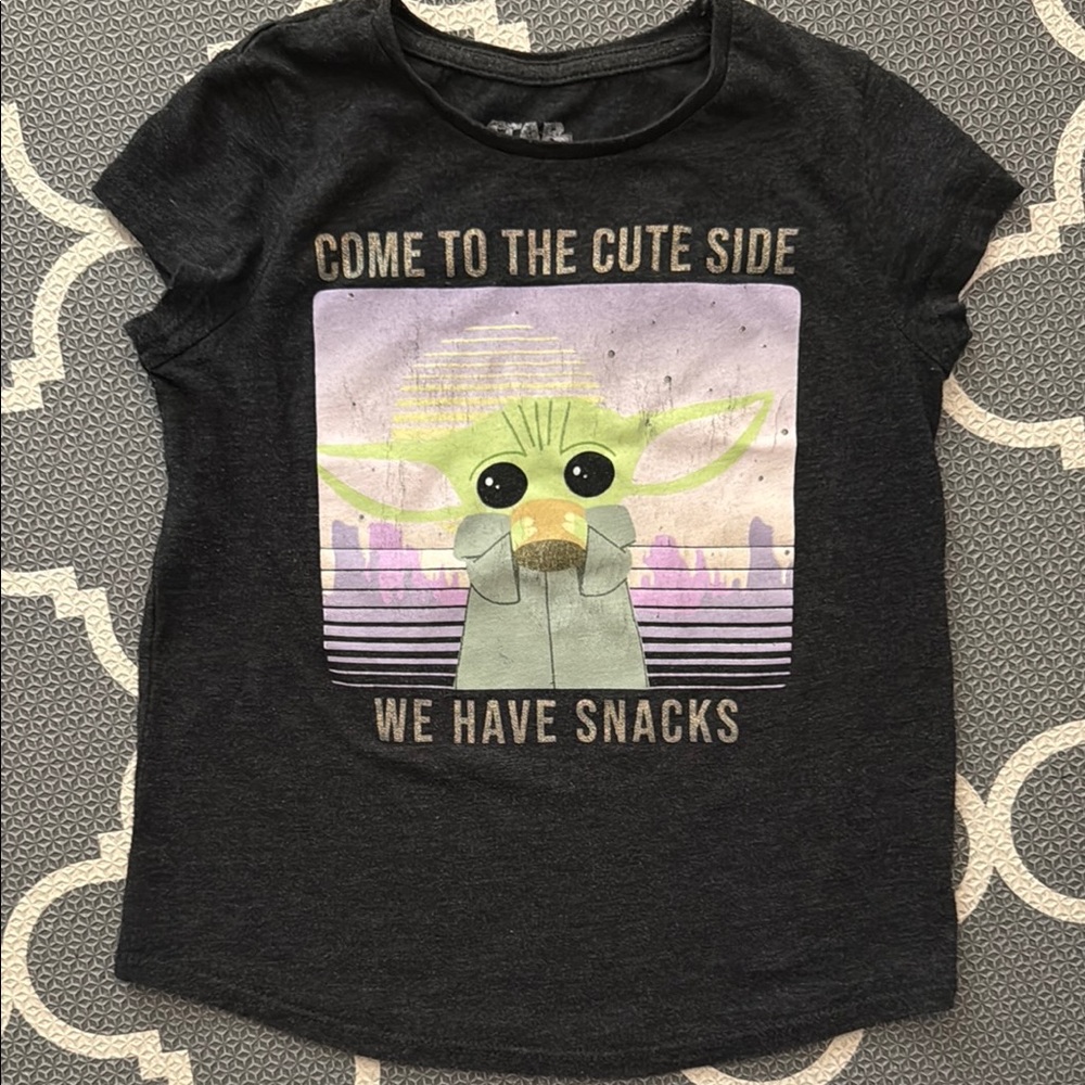 Jumping Beans Girls Star Wars Dark Gray Short Sleeve Tee - Size 8